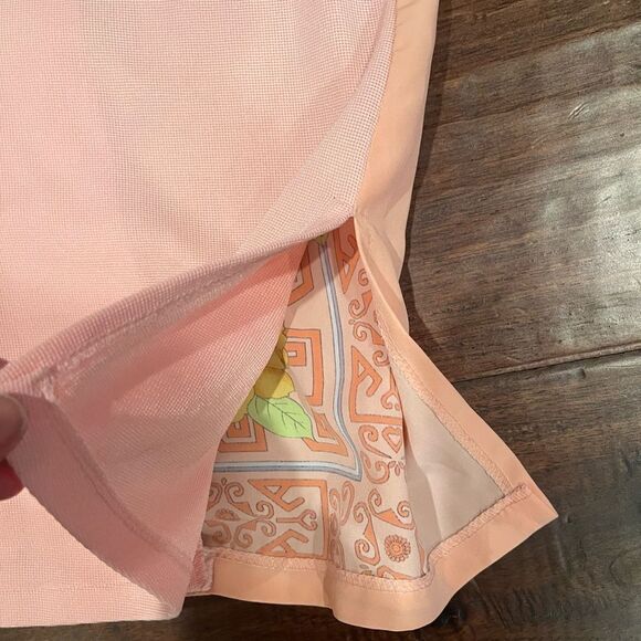 Vintage 70’s 80’s Pink Long Sleeve Button Down Knit Collared Floral Asian Shirt - Picture 5 of 11